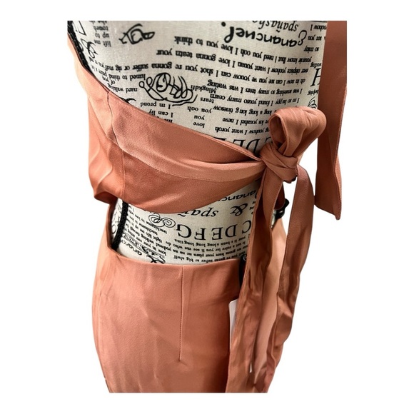 MINK PINK  FINLAY HALTER GOWN WITH SPLIT CLAY color, size Small NWT - Picture 9 of 14